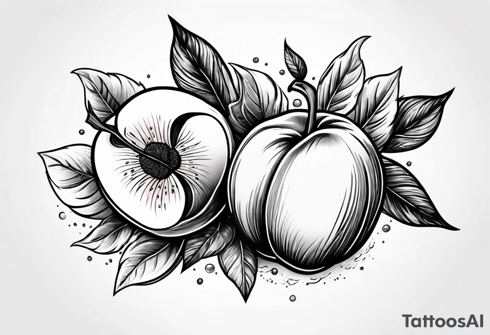 peach tattoo with sexual implications tattoo idea