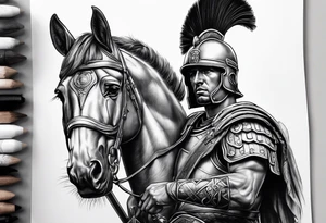 micro realism roman soldier roman art oscar akermo addiction recovery tattoo idea