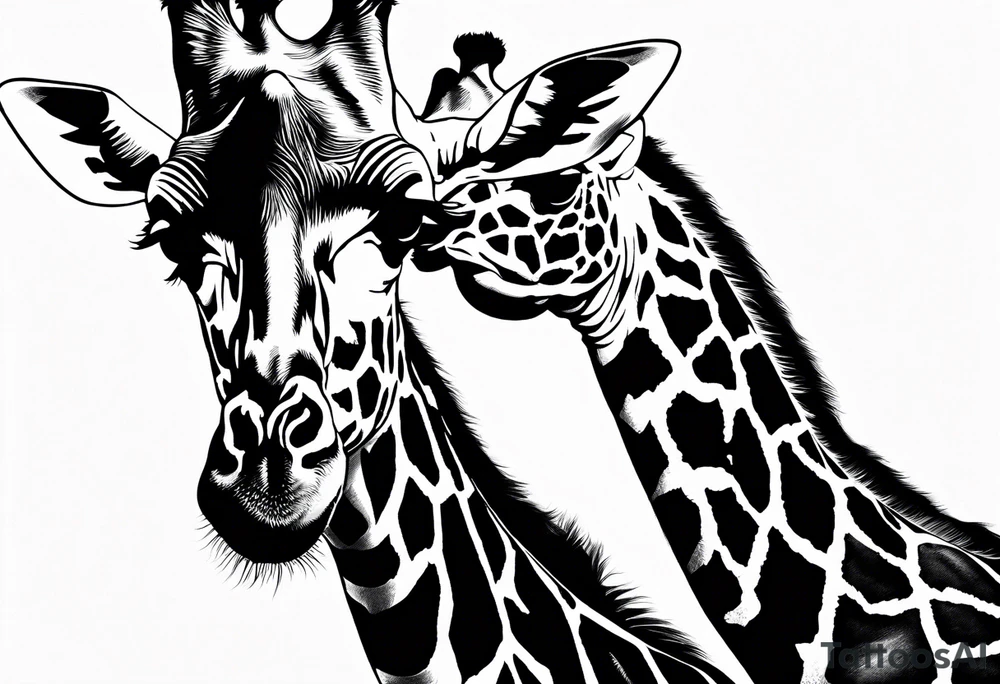 full whole complete giraffe tattoo idea