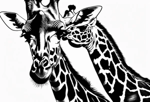 full whole complete giraffe tattoo idea