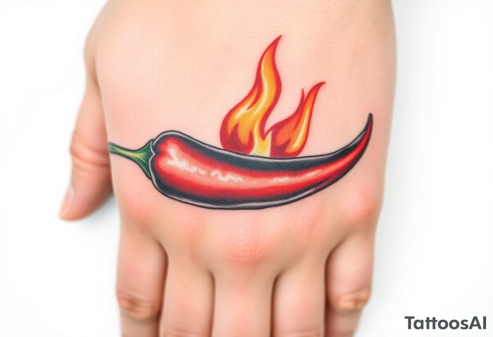 Chili pepper and fire tattoo idea