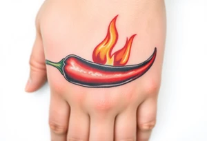Chili pepper and fire tattoo idea