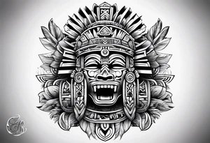 aztec theme sleeve tattoo idea