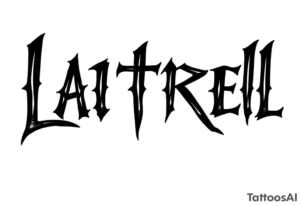 Lettering style fonts that say Latrell tattoo idea