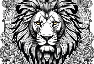 heraldic lion tattoo idea
