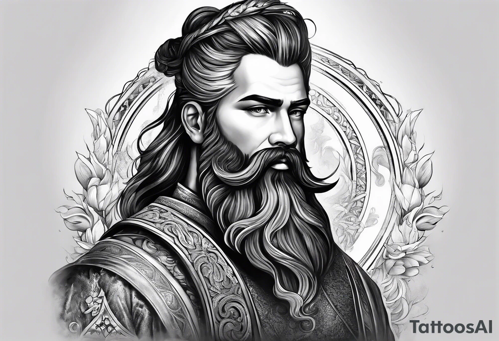 God with beard tattoo idea