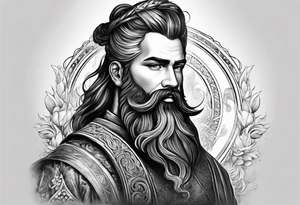 God with beard tattoo idea