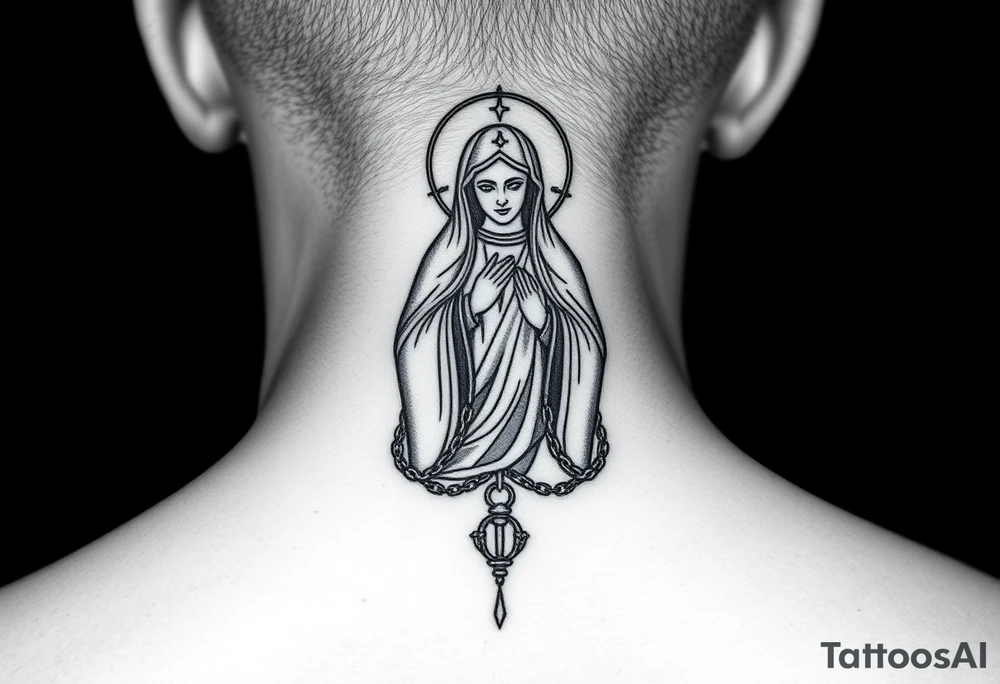russian christian orthodox virgin mary holding the russian orthodox thurible chains tattoo idea