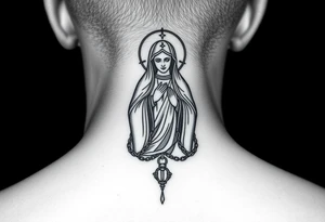 russian christian orthodox virgin mary holding the russian orthodox thurible chains tattoo idea