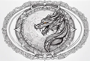 Dragon around Mandala tattoo idea