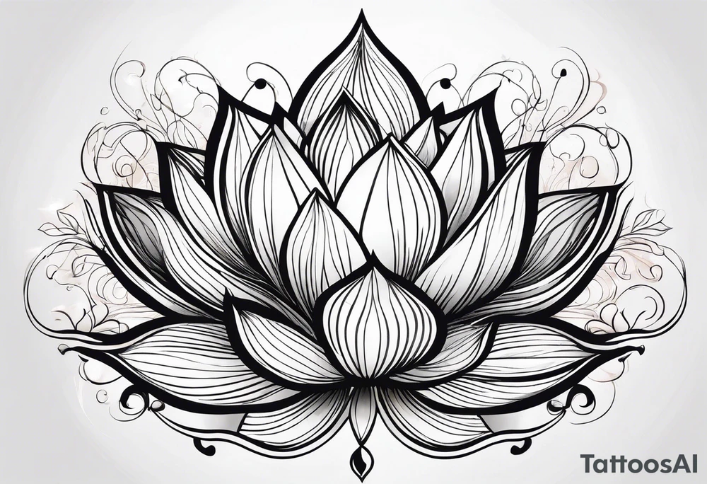 Lotus spiritual light organic tattoo idea
