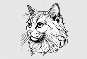 simple very side profile persian cat tattoo idea