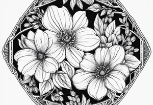 small may birth flower, december birth flower and july birth flower cluster tattoo idea