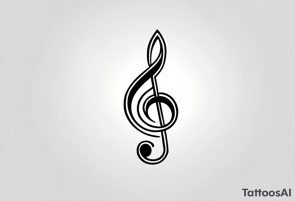 Simple minimalist tattoo in the style of single needle art depicting musical notes in the shape of letters “l” and “r” tattoo idea