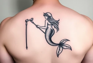 Mermaid with crutches tail tattoo idea