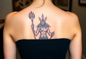 Neptune with trident tattoo idea