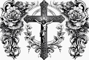 Cross with a design tattoo idea
