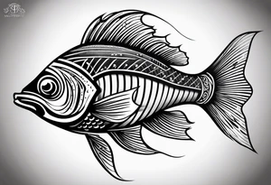 Pinstripe fish tattoo idea