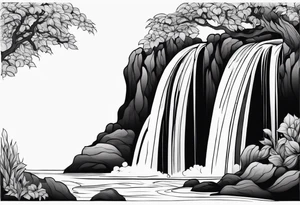 Flowing Waterfall tattoo idea
