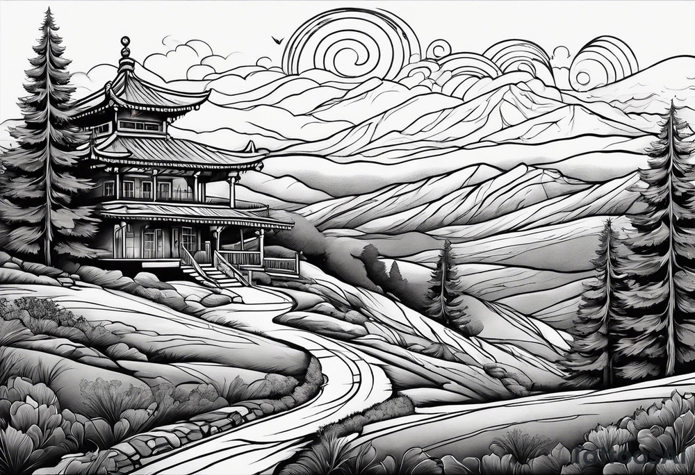 Rolling hills tattoo idea