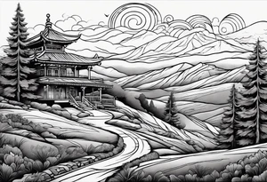 Rolling hills tattoo idea