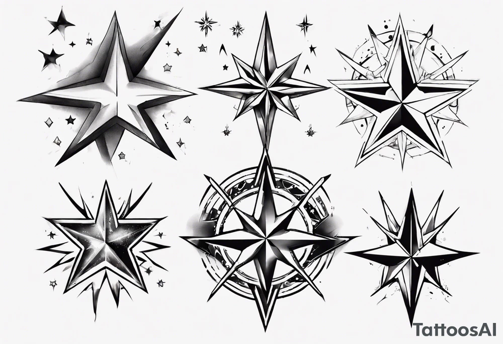 Collection of stars for next to someone's ear tattoo idea