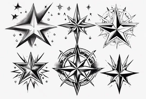 Collection of stars for next to someone's ear tattoo idea