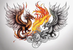 dragon and phoenix tattoo tattoo idea