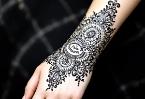 Indian style Henna tattoo for the inner wrist including word pain is temporary. tattoo idea