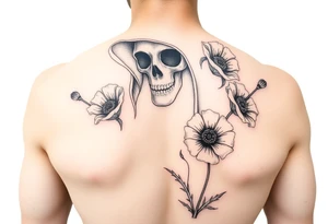 plague doctor with snapdragon flowers
poppies tattoo idea