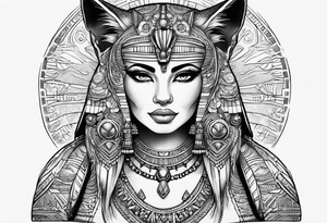 Egyptian goddess, cat, tattoo idea
