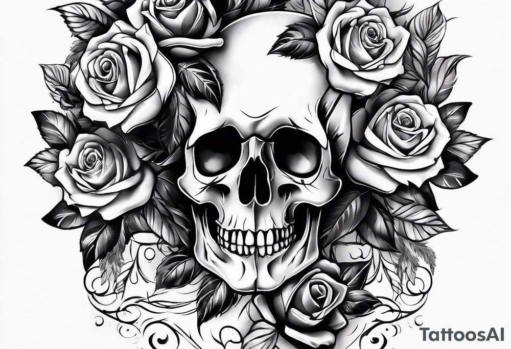 Skull Rose tattoo idea