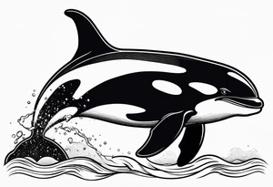 Killer whale outline with no shading tattoo idea