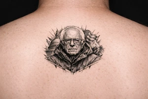 Bernie in front of neck tattoo idea