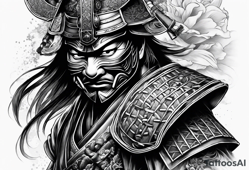a samurai with his mask tattoo idea