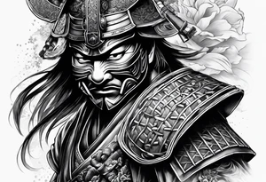 a samurai with his mask tattoo idea