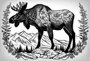 hunting moose stone sheep grizzly yukon tattoo idea