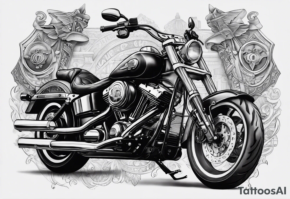 motorcyles, guns and money tattoo idea
