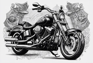motorcyles, guns and money tattoo idea