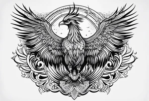 Phoenix and a sun tattoo idea