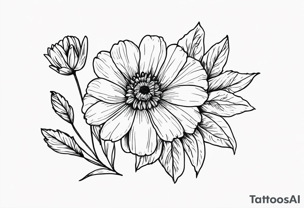 September birth flower with roman numerals IX-VI-LVII tattoo idea