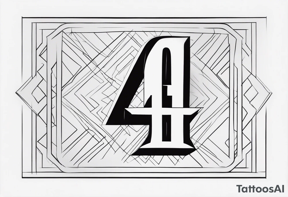number 4 in a card tattoo idea