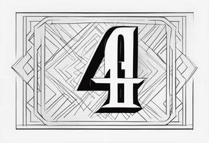 number 4 in a card tattoo idea