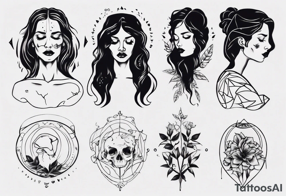 sad woman tattoo idea