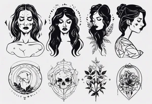 sad woman tattoo idea