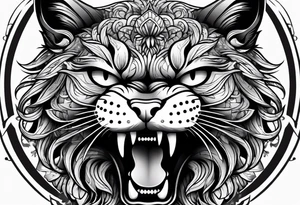 angry cat tattoo idea