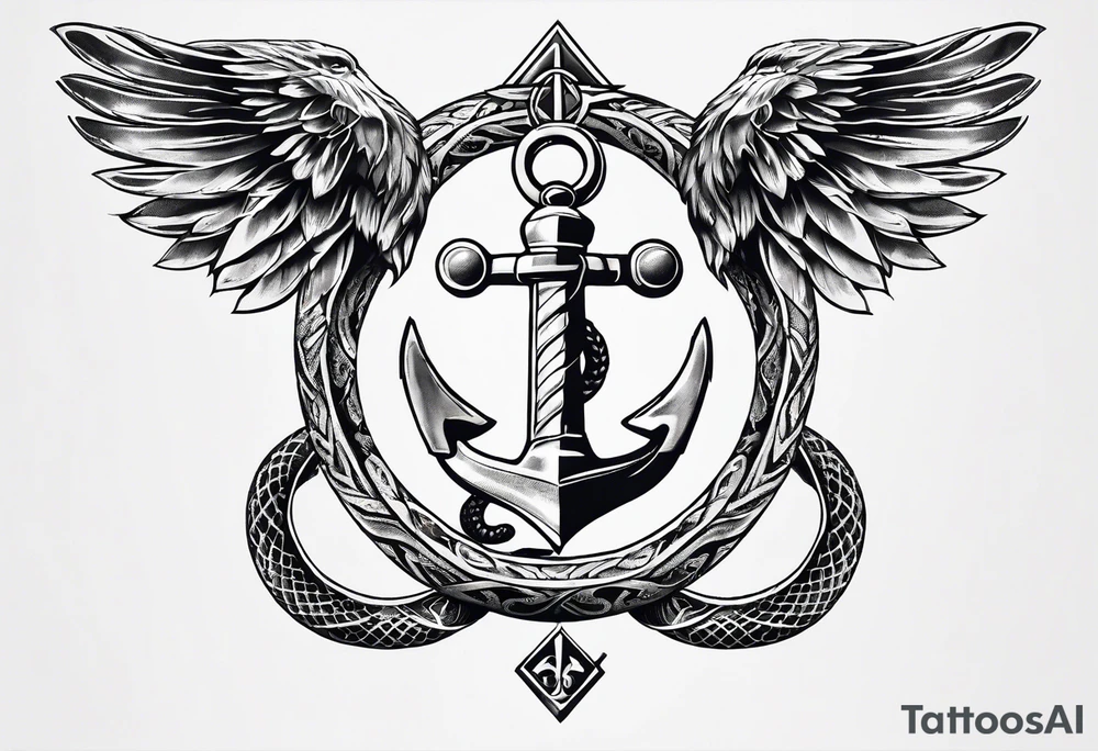 staff of caduceus square and compass freemason snakes tattoo idea