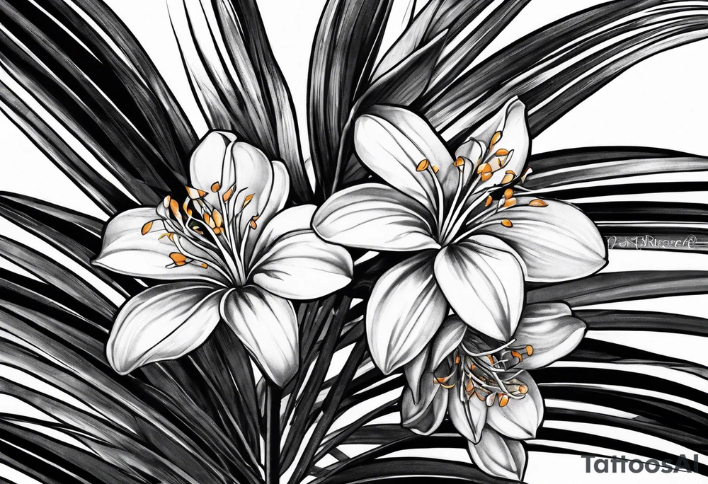 Orange blossom palm trees oranges tattoo idea