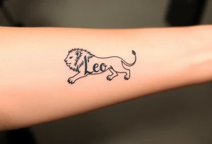 Fancy style "leo"  birth
 sign lion tattoo idea