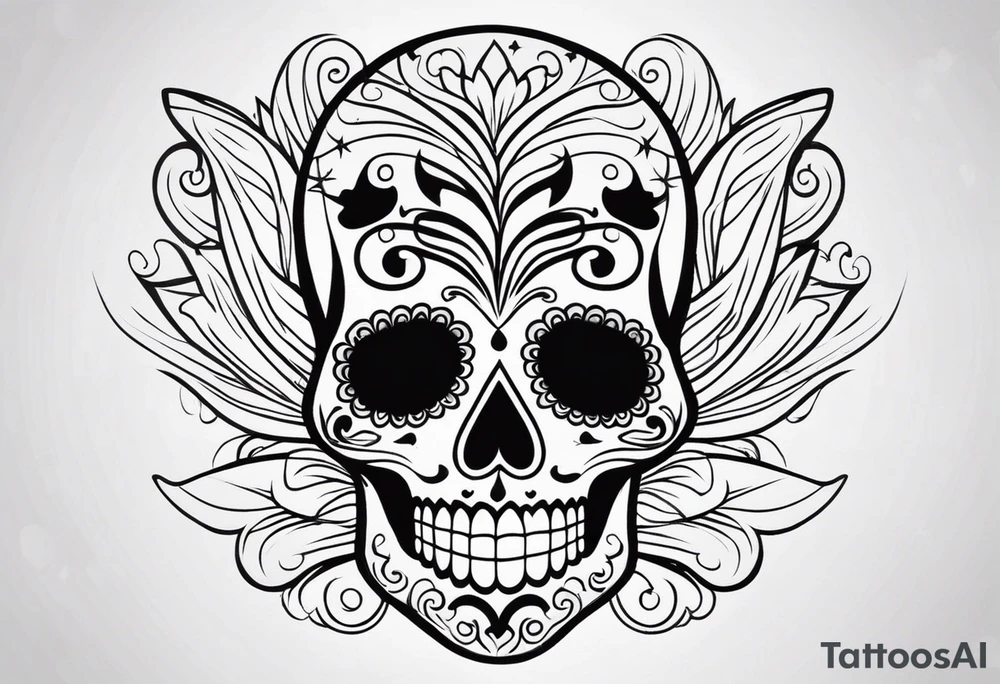 Sugar skull tattoo idea